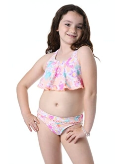 Hobie Kids Island Hopping Flounce Bralette and Hipster (Big Kids)