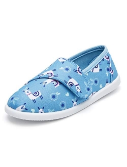 K KomForme Toddler Sneakers Girl Boys Slip On Canvas Shoes with Breathable Upper