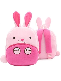 Ladyzone Toddler Backpack Zoo Animals Backpacks Cute Plush Bag Cartoon 10" Preschool Book Bag For 1-6 Years Girls Boys