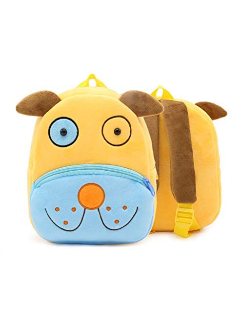 Ladyzone Toddler Backpack Zoo Animals Backpacks Cute Plush Bag Cartoon 10" Preschool Book Bag For 1-6 Years Girls Boys