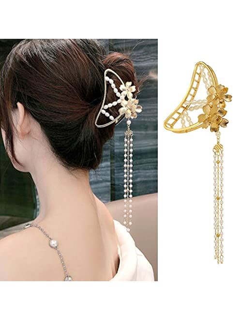 Kasuwa Tassel Gold Butterfly Hair Clips Metal Butterfly Hair Claw Hair Accessories for Women Girls Big Nonslip Gold Hair Clamps Fashion Hair Supplies 1PCS Butterfly Hair 