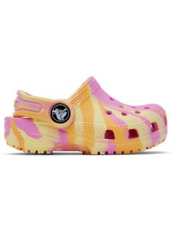 Baby Pink & Yellow Classic Marbled Clogs