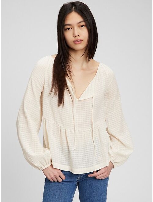 Gap Tie-Front Peplum Top