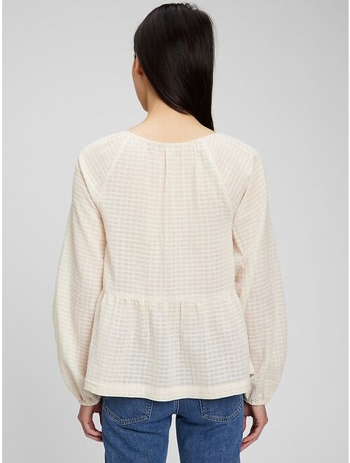 Gap Tie-Front Peplum Top