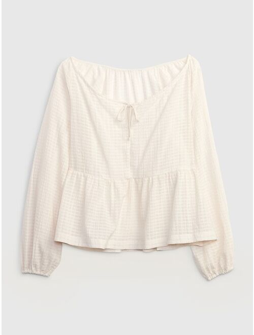 Gap Tie-Front Peplum Top