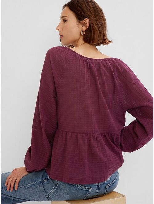 Gap Tie-Front Peplum Top