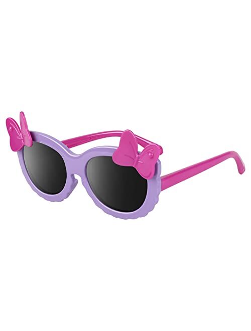 CGID Soft Rubber Kids Cute Heart Polarized Sunglasses UV400 for Children Age 3-10, K78