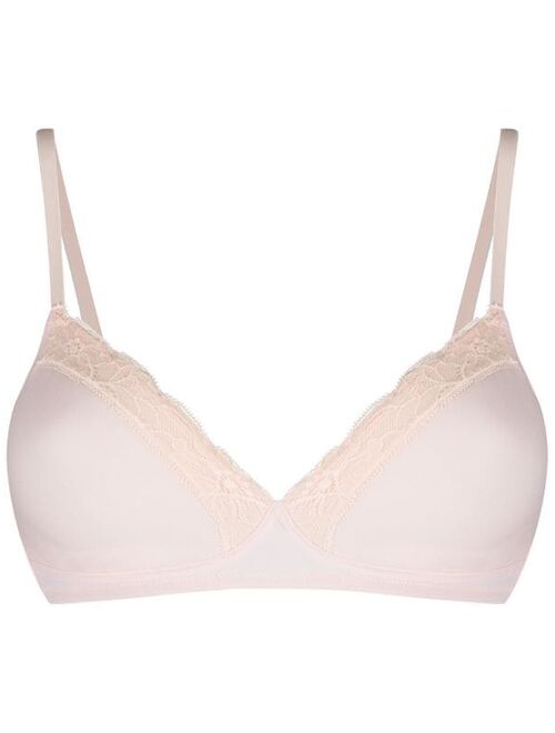 Hanro lace trim wireless bra