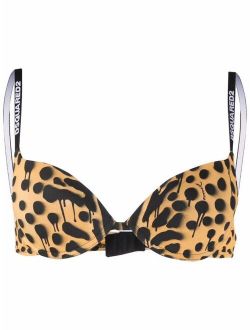 spot-print plunge bra