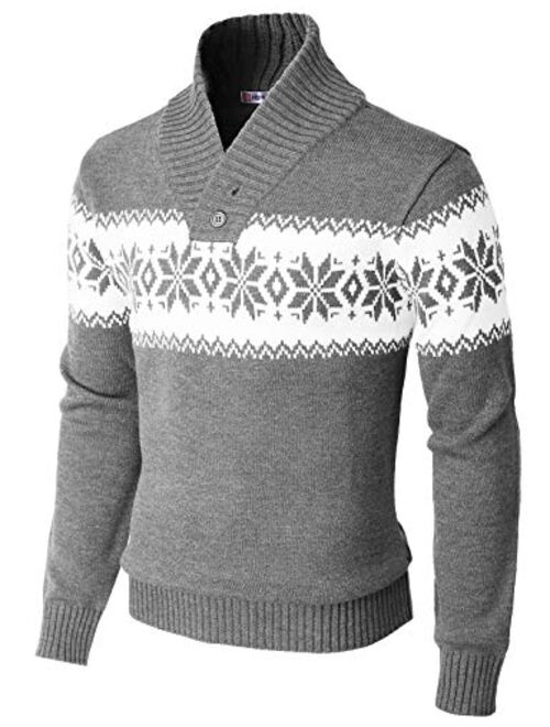 H2H Mens Slim Fit Casual Christmas Sweater Knitted Xmas Knitwear