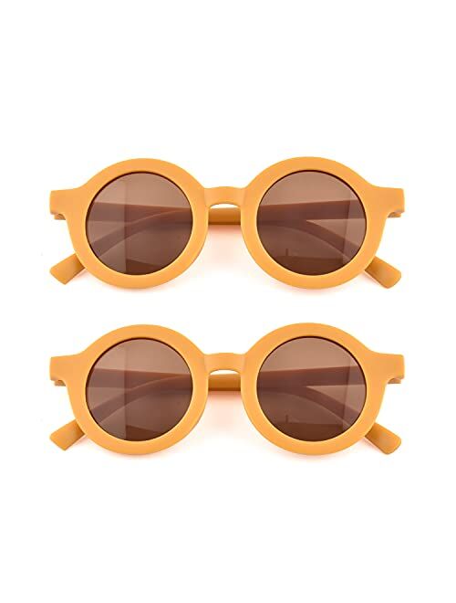 Wudnum Cute Kids Round Sunglasses for Kid UV400 Protection Fashion Girls Sunglass Boys Toddler Glasses