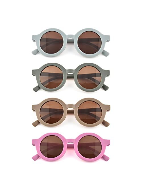 Wudnum Cute Kids Round Sunglasses for Kid UV400 Protection Fashion Girls Sunglass Boys Toddler Glasses