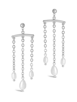 STERLING FOREVER Women's Chains and Pearls Chandelier Drop Earrings