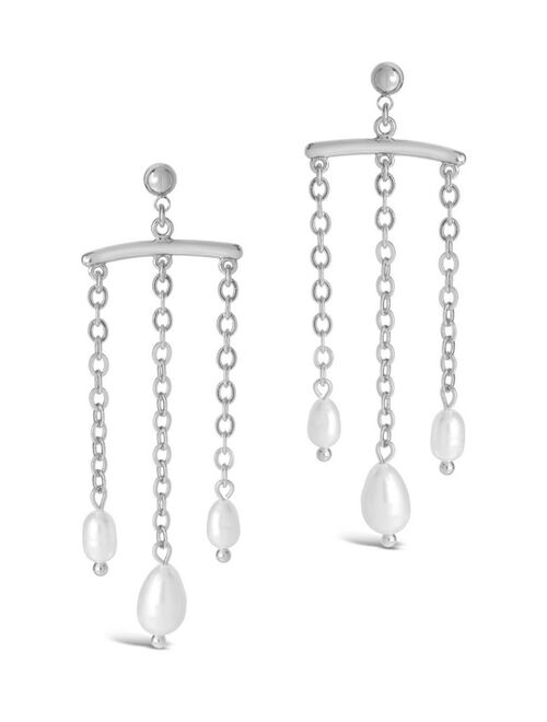 STERLING FOREVER Women's Chains and Pearls Chandelier Drop Earrings