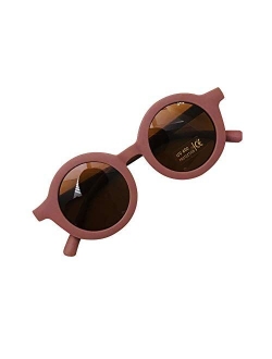 Msdmsasd Kids Baby Vintage Round Shaped Sunglasses Retro Solid Color Anti-UV Eye Protection Sunglasses for Little Boys & Girls