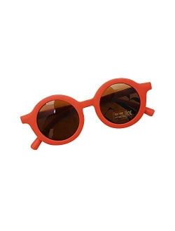 Msdmsasd Kids Baby Vintage Round Shaped Sunglasses Retro Solid Color Anti-UV Eye Protection Sunglasses for Little Boys & Girls