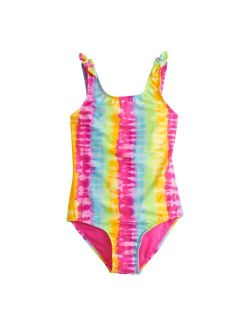 Girls 7-18 1/2 SO Tie Dye Stripe One Piece Swimsuit