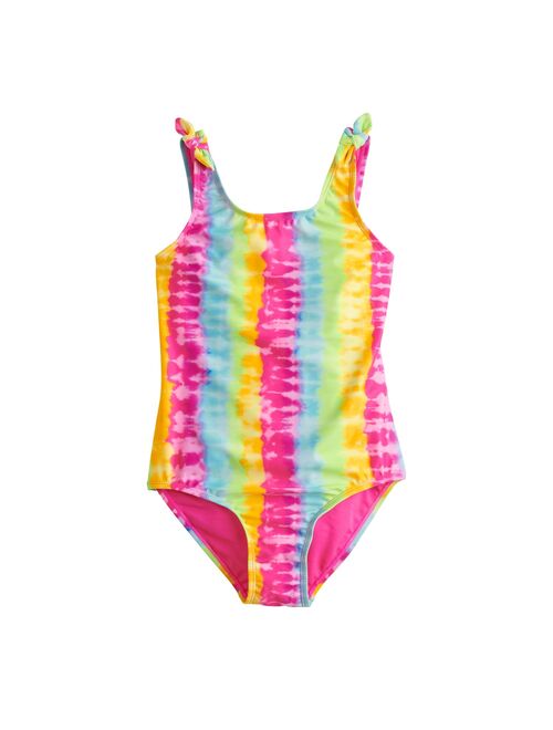 Girls 7-18 1/2 SO Tie Dye Stripe One Piece Swimsuit