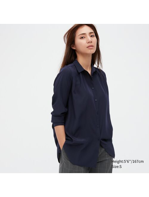 Uniqlo Shiny Long-Sleeve Blouse