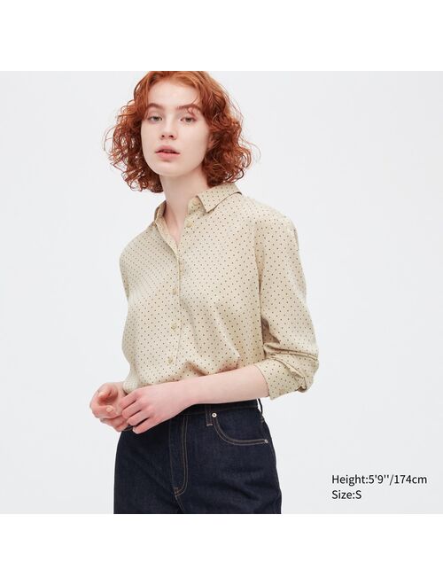 Uniqlo Rayon Printed Long-Sleeve Blouse