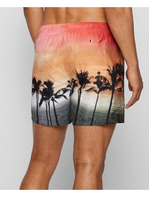 Hugo Boss BOSS Men's Sunset-Print Swim Shorts