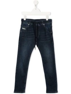 Kids drawstring-waist skinny jeans