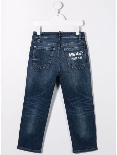 Dsquared2 Kids stonewashed straight-leg jeans