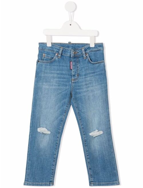 Dsquared2 Kids straight-leg whiskered jeans