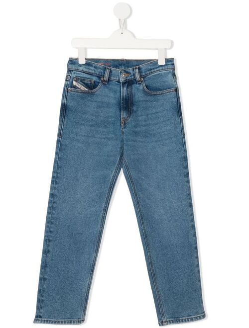 Diesel Kids mid-rise straight-leg jeans