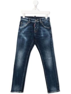 Kids slim-cut washed jeans