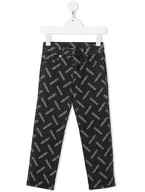 Kenzo Kids logo-print slim-fit jeans