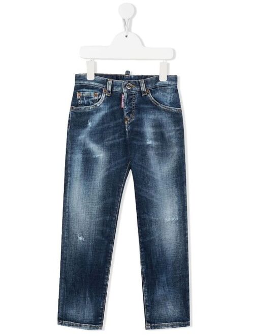 Dsquared2 Kids distressed-finish straight jeans