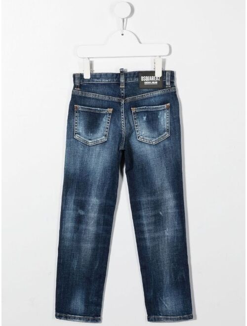 Dsquared2 Kids distressed-finish straight jeans