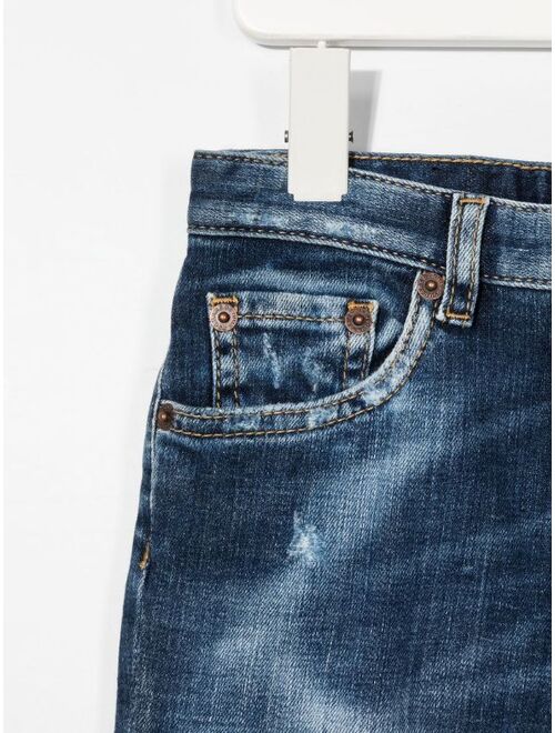 Dsquared2 Kids distressed-finish straight jeans