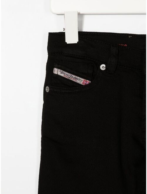 Diesel Kids logo-patch tapered-leg jeans