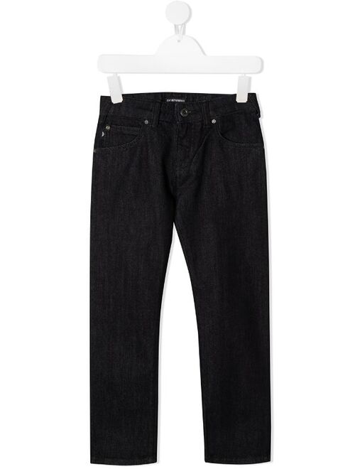 Emporio Armani Kids J45 brushed cotton jeans