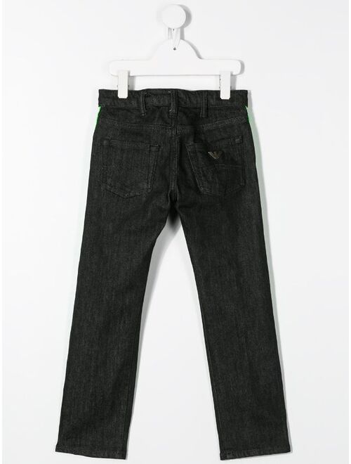 Emporio Armani Kids side panel trim jeans