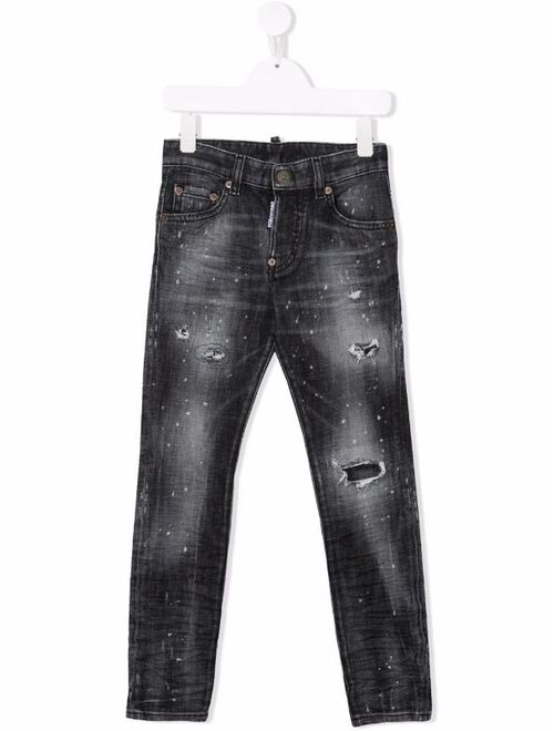 Dsquared2 Kids distressed-effect tapered-leg jeans