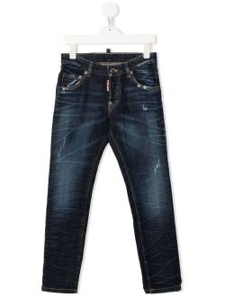 Kids mid-rise slim-cut jeans