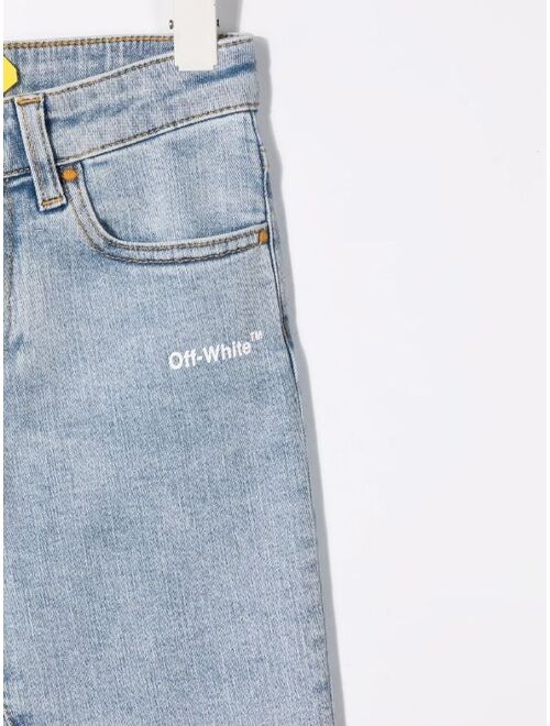 Off-White Kids Diag-stripe skinny jeans