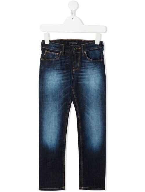 Emporio Armani Kids faded-effect jeans