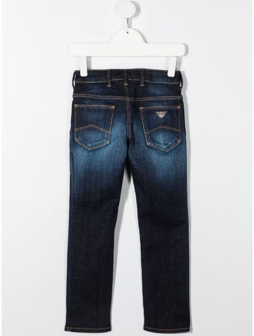 Emporio Armani Kids faded-effect jeans