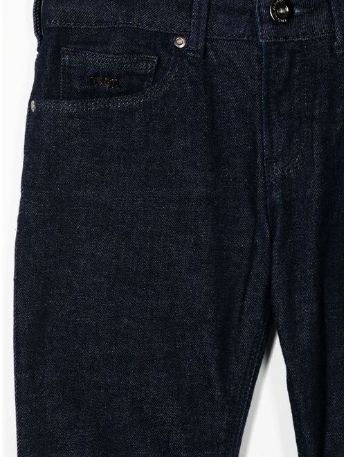 Emporio Armani Kids logo-plaque denim jeans