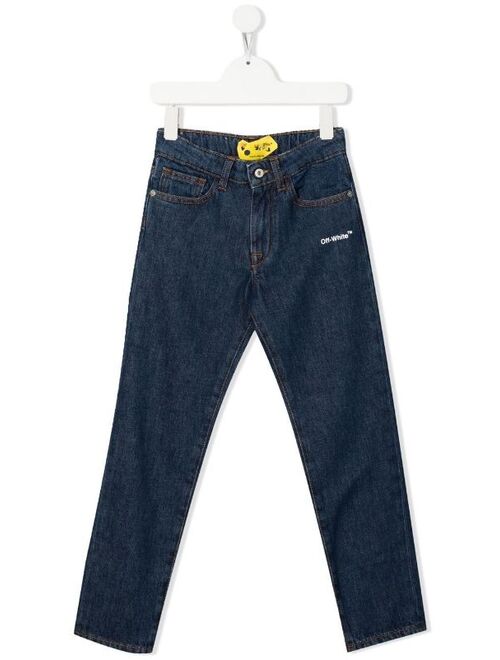 Off-White Kids Diag stripe-print detail jeans