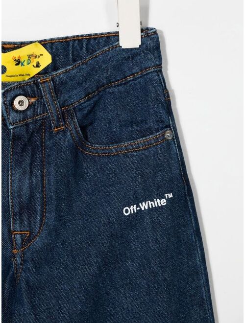 Off-White Kids Diag stripe-print detail jeans