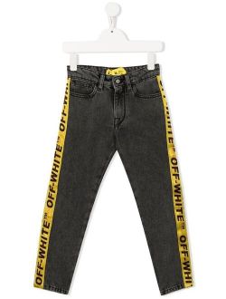 Off-White Kids side logo-print detail jeans