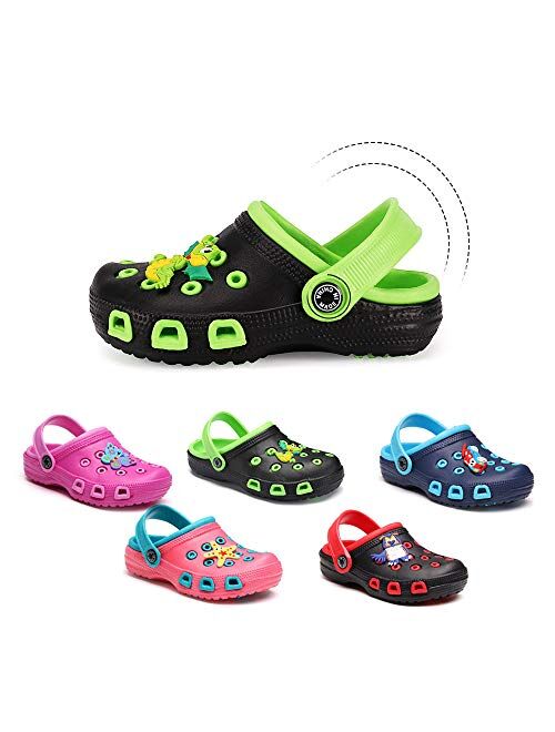 JUXI Toddler Clogs Boys Girls Cute Cartoon Toddler Sandals Kids Slippers