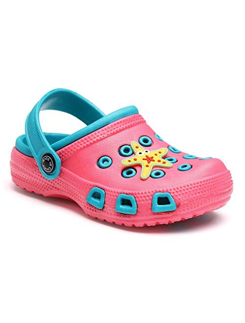 JUXI Toddler Clogs Boys Girls Cute Cartoon Toddler Sandals Kids Slippers