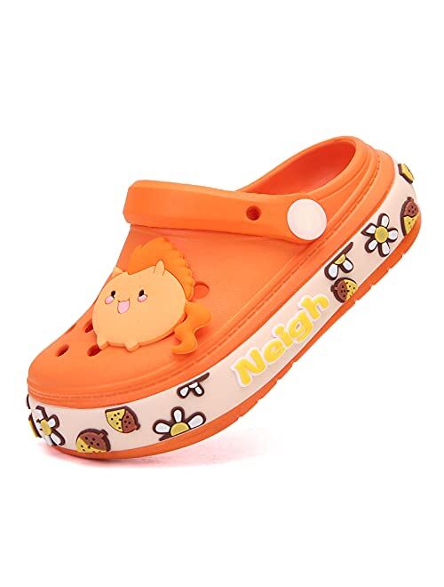 XIANV Kids Classic Clogs Cute Cartoon Graphic Garden Clogs Slip on Water Shoes for Boys Girls