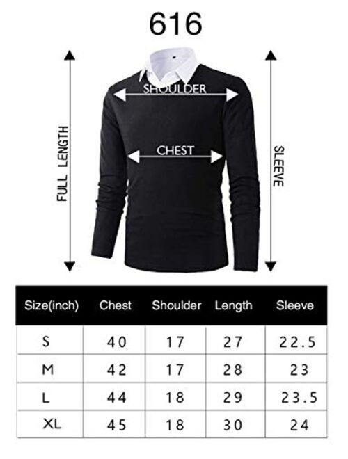 Beninos Mens Casual Basic Designed V-Neck Pullover Sweater